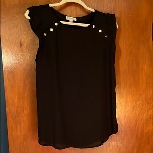 Loft black blouse with gold buttons